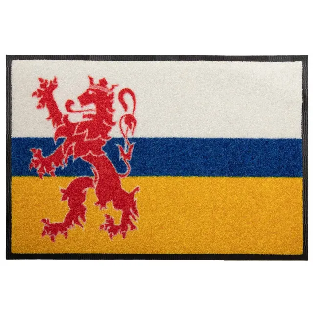 LogoMatz Deurmat Limburg 40cm x 60cm - Antislip - Geschikt voor wasmachine - Kleurecht - Geen schadelijke weekmakers - Gemaakt in Europa - Limburgse vlag Wit