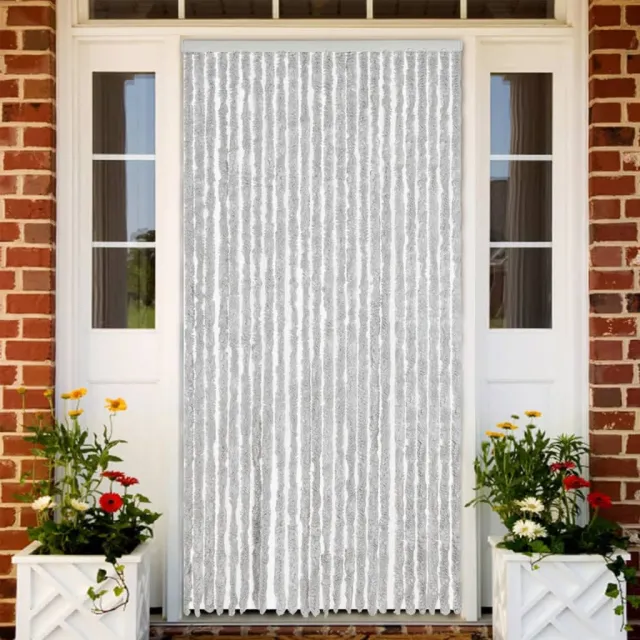 vidaXL Vliegengordijn 100x200 cm chenille grijs