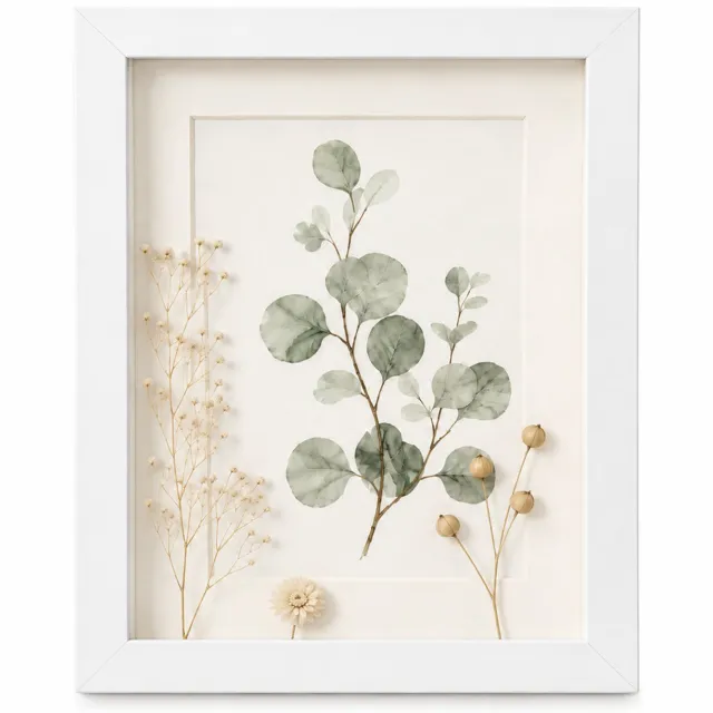 SWGOTA Witte MDF-fotolijst A4 (21 x 29,7 cm) met 2 cm diepe binnenruimte, glas en afbeelding