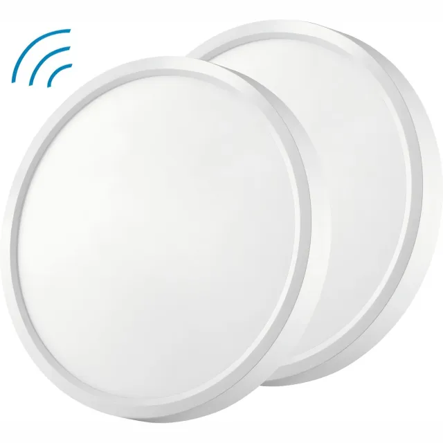 Oraymin 2x LED Plafondlamp Bewegingssensor - 24W 2400LM 4000K Radar - Ø30cm Hal Keuken Gang Trap Wit