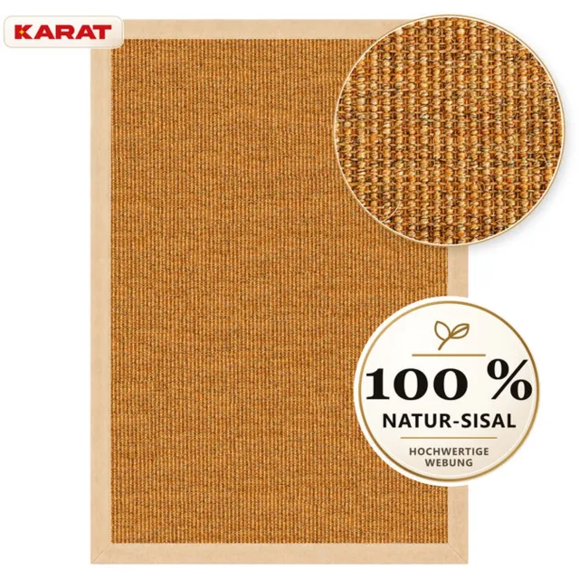 Floordirekt Sisal Vloerkleed Goa - 100% Sisal - Stoffen Rand - Kurk - 120 x 180 cm