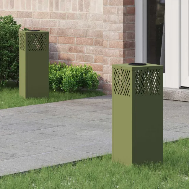 vidaXL Solar LED Pad Licht 2 st Warmwit 18 x 18 x 50 cm Groen