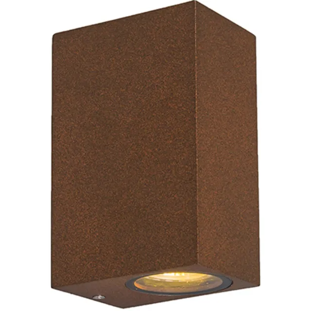 QAZQA baleno - Industriele Wandlamp Up Down voor buiten - 4 stuks - D 90 mm - Roestbruin - Industrieel - Buitenverlichting Roestbruin - set van 4