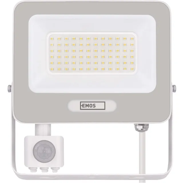 Emos GLARO LED-schijnwerper met bewegingssensor, 50 W, wit, IP54, 5000 lm, neutraal wit, ZS2344W