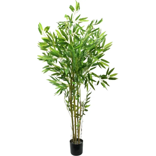 Budgetland Kunstplant Bamboe in Pot 115 cm – Realistische Bamboeplant – Onderhoudsvrij – Groen Decoratief
