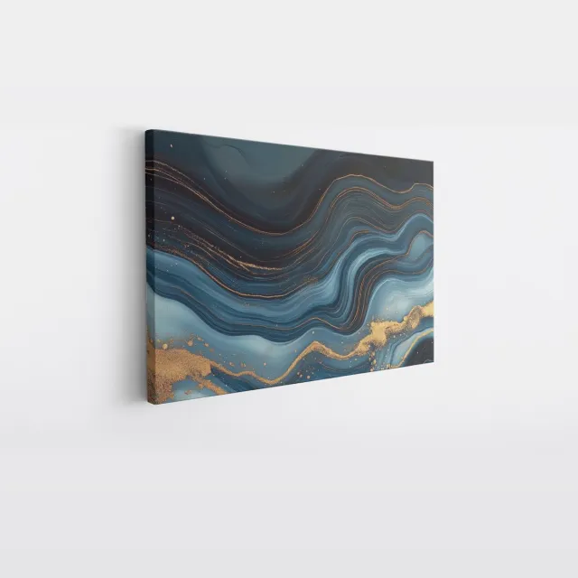 Saammp Canvas Schilderij - Golvend marmer - Abstract - 100x75 - Foto op canvas - Wanddecoratie - Muurdecoratie Woonkamer - Slaapkamer decoratie - Canvas Print Multicolor