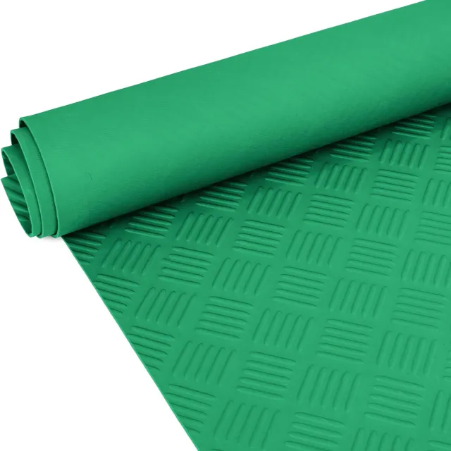 ANRO Rubberen Mat Traanplaat Groen 100x360cm – TPE Geurarm 3 mm Antislip Werkplaatsvloer Garagemat