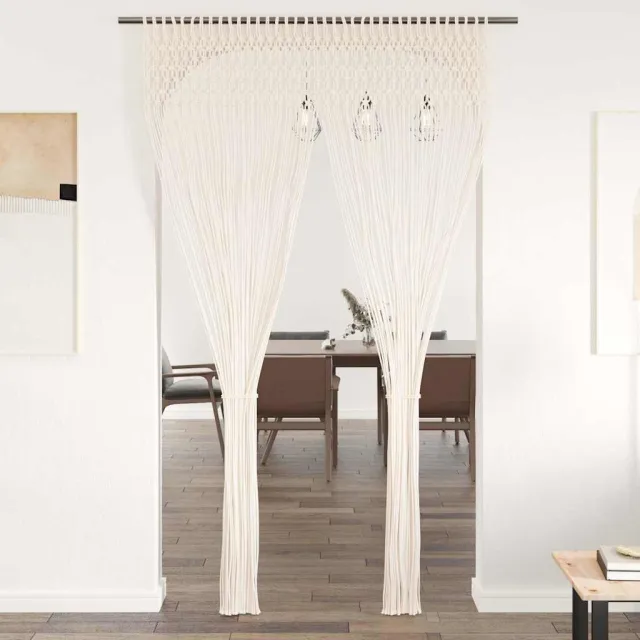 vidaXL Gordijn macramé 140x240 cm katoen crème