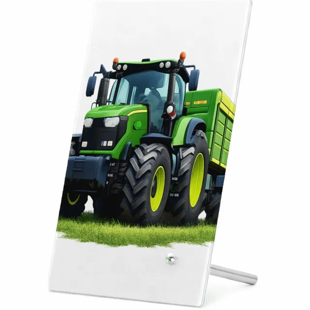 Mr Cadeautjes Glasframe 11 x 16 - design Een krachtig werkvoertuig in een andere natuurlijke setting | cadeau Wit