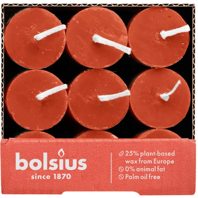 Bolsius Rustiek Tafelkaars Earthy Orange (9 stuks) oranje