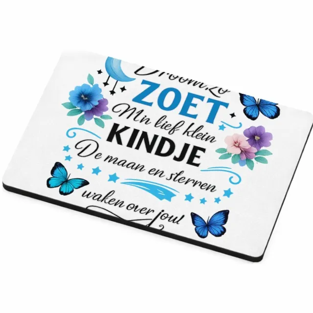 Mr Cadeautjes MDF magnetische fotolijst 7,5 x 5 - design Een troostend slaapkamerthema met maan, sterren en een gerus | cadeau Wit