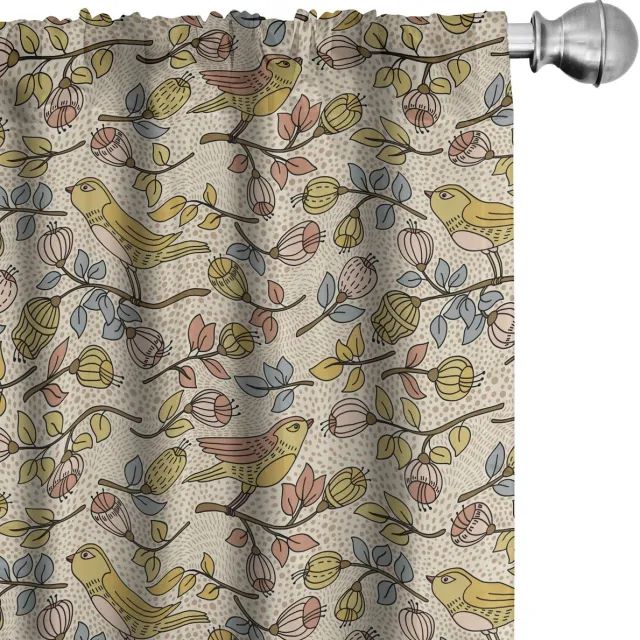 ABAKUHAUS Voorhangset – 2x75x225 cm – Mikrofaser – Halfrijk donker – Meerkleurig Mehrfarbig