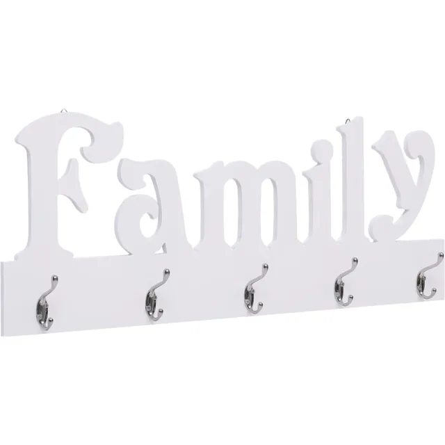 vidaXL Wandkapstok FAMILY 74x29,5 cm Wit