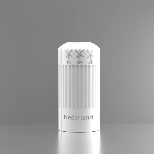 3d-gezellig Napels met molen + tekst Nederland - Vaas - Waterdicht - Wit - Maat 25 cm - Kunststof - Modern - Bloemenvaas - 100% gerecycled PLA (bioplastic)