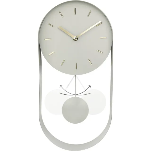 SensaHome Wandklok Sofia - Minimalistische Pendel Slingeruurwerk - Scandinavish Stijl Klok Nordic Design - Ø20cm - Pastel Groen