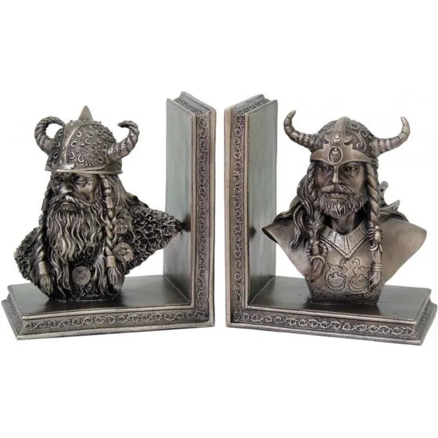Veronese Design Viking Strijders boekensteunen (set) Brons