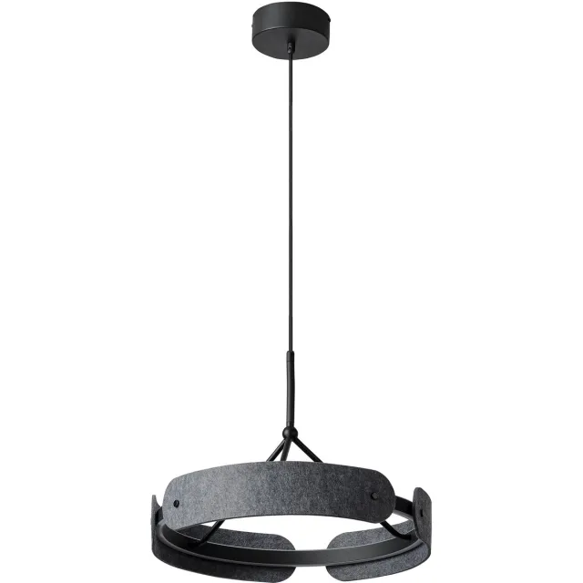 Osram Decor Curve Vilt LED Hanglamp 33W 3000K met 1000lm Grijs 430mm, Hanglamp gemaakt van vilt en metaal Donkergrijs