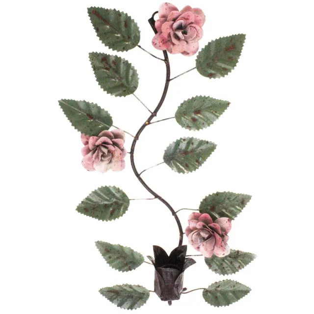 Meander Kandelaar hangend met bloemen, metaal 18x6x36cm Zie foto