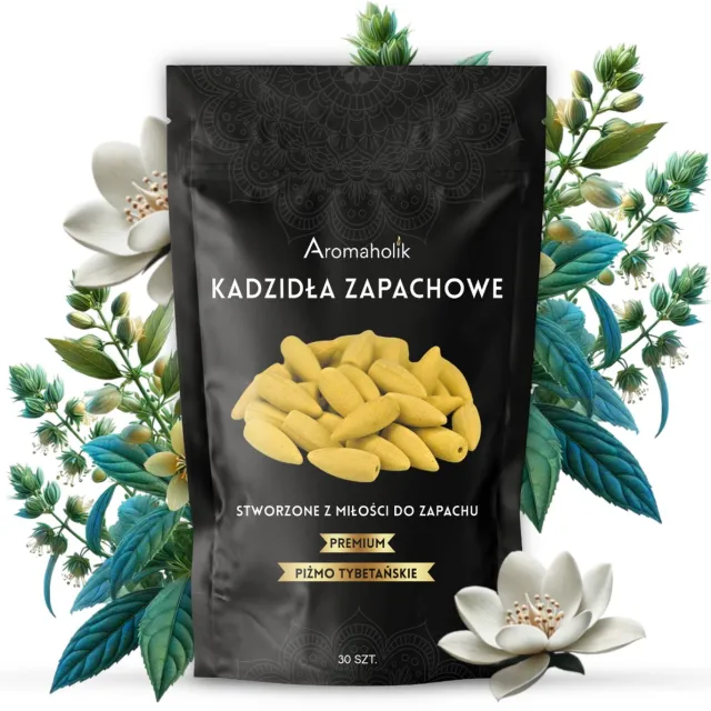 Aromaholik Wierookkegels Backflow - Tibetaanse Muskus - 30 stuks - XL - Waterval Effect Zwart
