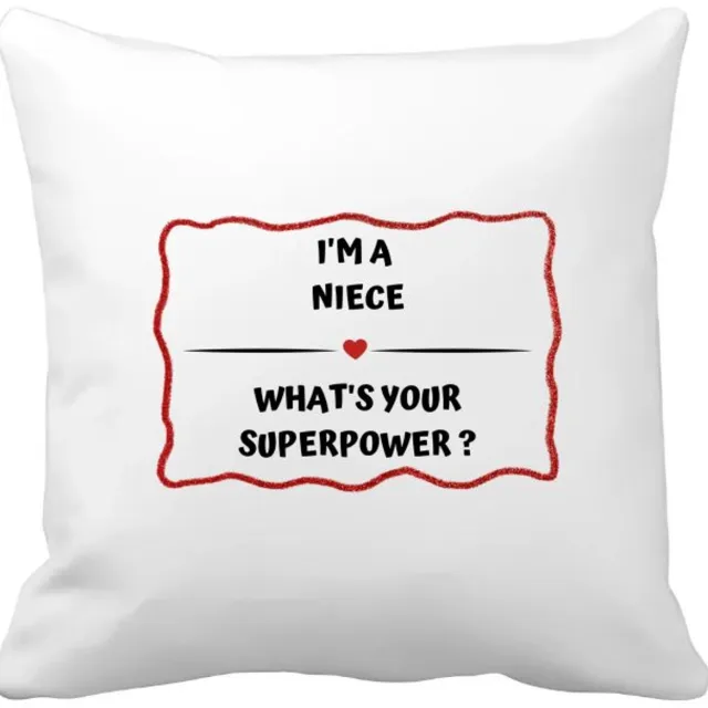 Akyol i'm a niece what's your superpower? Kussen hoes - Nicht - super nicht - verjaardag - cadeautje voor nicht - nicht artikelen - kado - geschenk - 40 bij 40 cm Multicolor