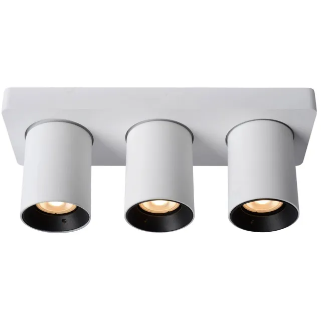 Lucide NIGEL - Plafondspot - LED Dim to warm - GU10 - 3x5W 2200K/3000K - Wit