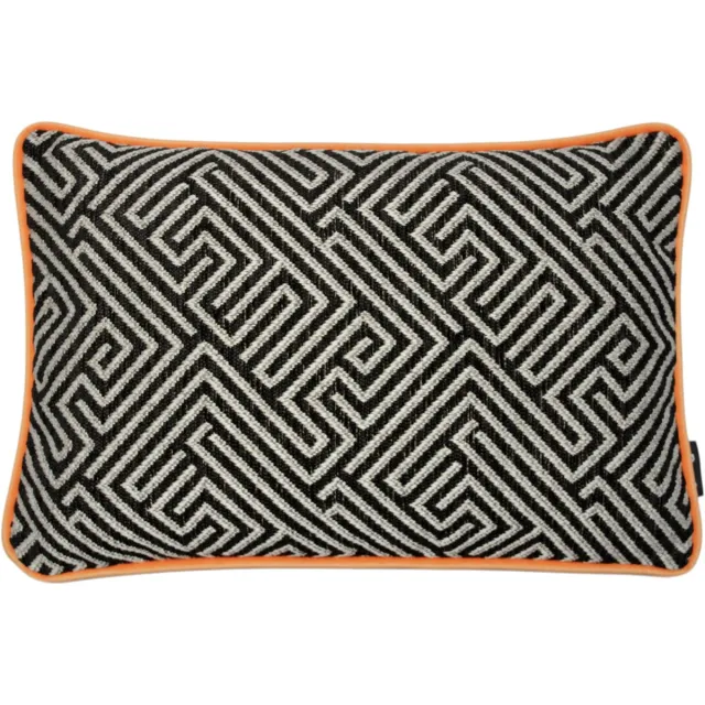 Raaf sierkussen-hoes Maze 2.0 perzik 35x50 cm Zwart, Oranje