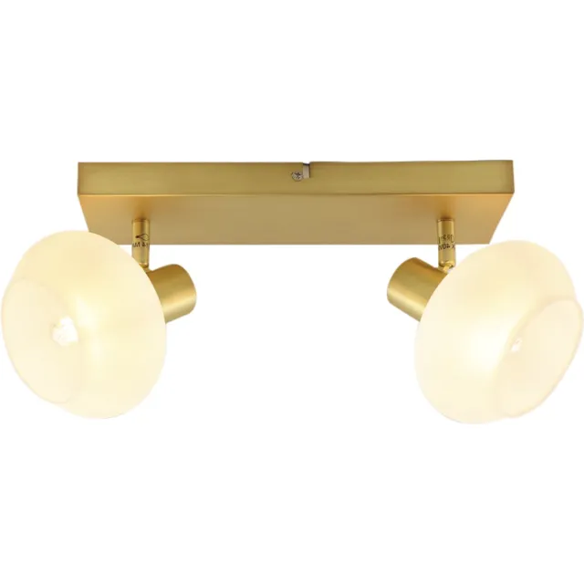 Olucia SKIP - Plafondlamp - Wit / Messing - 2L - Vorm: Rechthoek
