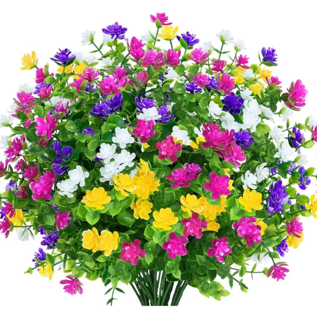 Ibenzoa Kleurrijke kunstbloemen en -planten voor buitengebruik, onderhoudsvrij met UV-bestendige eigenschappen