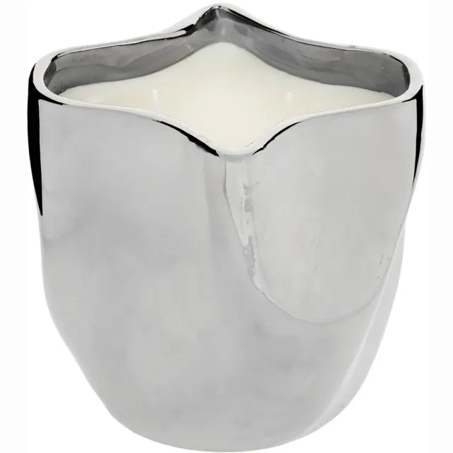 Atmosphera Créateur d'intérieur® Geurkaars met 2 lonten in een gegolfde aardewerken pot SKY Argent