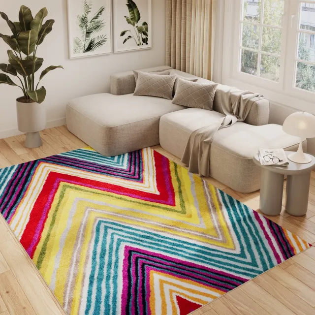 Tapiso Salsa Vloerkleed Crème Groen Modern Hal Slaapkamer Tapijt Maat- 200x300