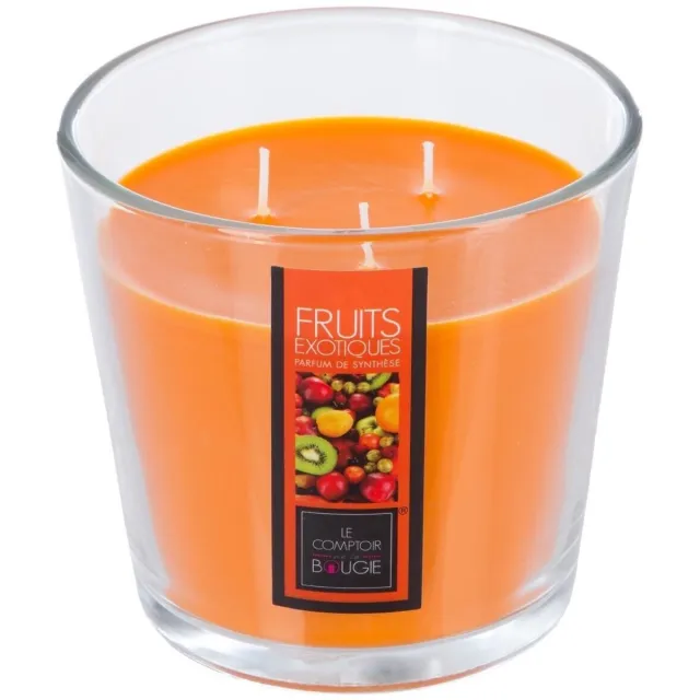 Senseszz Lifestyle Geurkaars Fruits Exotiques - 500 gram - In Glas - H12cm Dia13cm oranje