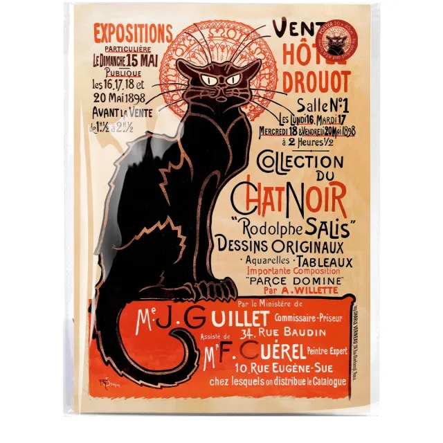 Lanzfeld (museumwebshop.com) Lanzfeld Steinlen - Poster Schilderij A3 - Le Chat Noir - Théophile Steinlen - PP Hoes Steinlen - Le Chat Noir