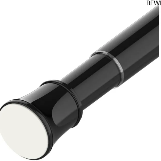RFWR Verlengbare telescopische gordijnroede zonder boren - Verstelbare spanningsstang voor ramen, kast, slaapkamer en deuropeningen (73-145 cm, zwart)