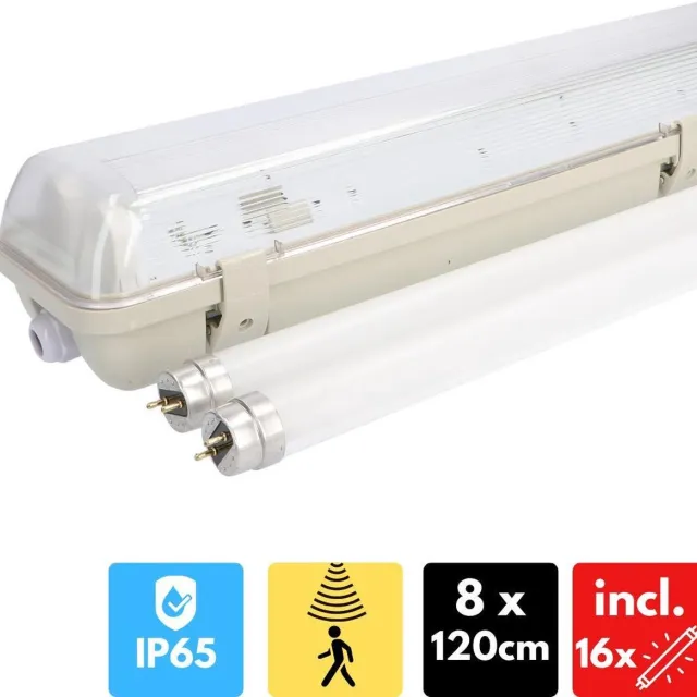 Proventa LED TL lampen 120 cm - 8 x Armatuur + 16 x LED 14W buis - IP65 - LED TL verlichting Wit
