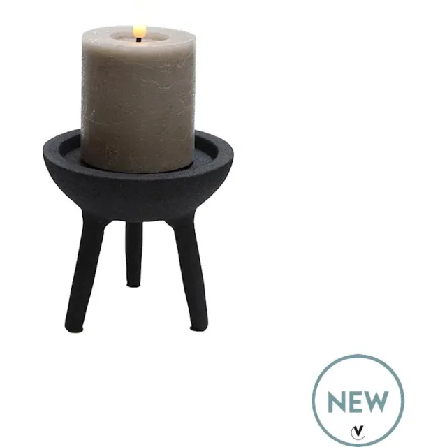 Vase The World Kandelaar Luro | XS | rough black - Mat Zwart | Ø12 x H10 cm