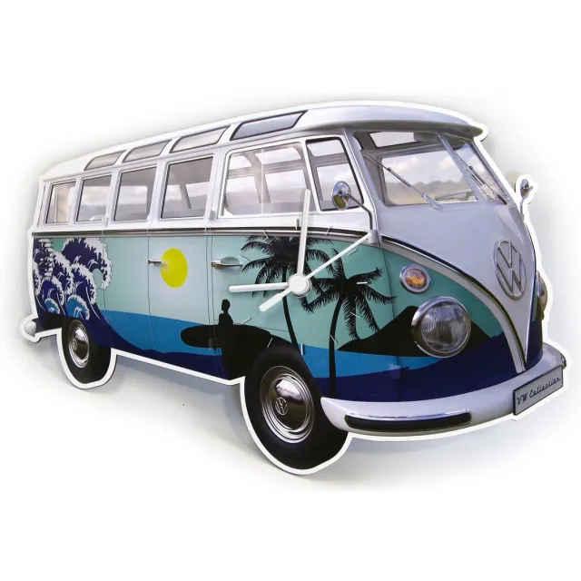 Brisa VW Collection - Wandklok in VW T1 Bulli Bus design Blauw