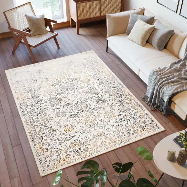 Tapiso Golden Vloerkleed Beige Klassiek Woonkamer Maat- 120x170 Creme