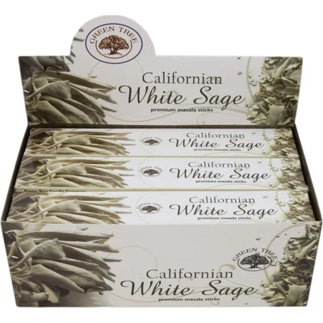 Green Tree Californian White sage / witte salie wierook (12 pakjes wierookstokjes van 15 gram)