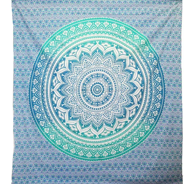 Ancient Wisdom Wandkleed - Umrao Mandala - wanddecoratie - muurdecoratie - interieur - boho - kunst groen