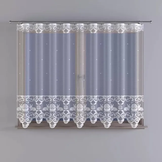 Wisan jacquard vitrage- Alleluja - Pasen- Gordijn 300x100 cm - Curtains - Jacquardgordijnen-wit- 300 x 100 cm