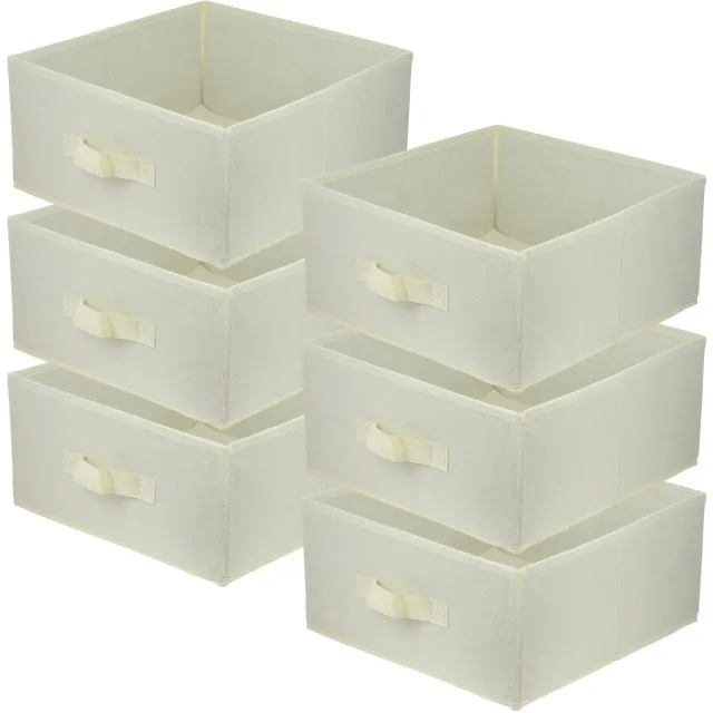 Lavita opvouwbare box opbergbox 31x31x15 cm Creme 6 stuks