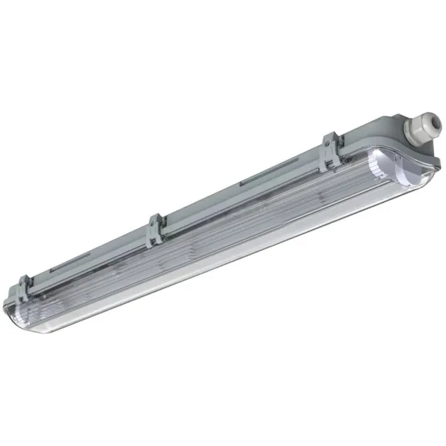 Modee LED TL-buis Armatuur 600mm - 2x T8 G13 - 676x93x62mm - Stof- en Vochtbestendig - Leeg Grijs