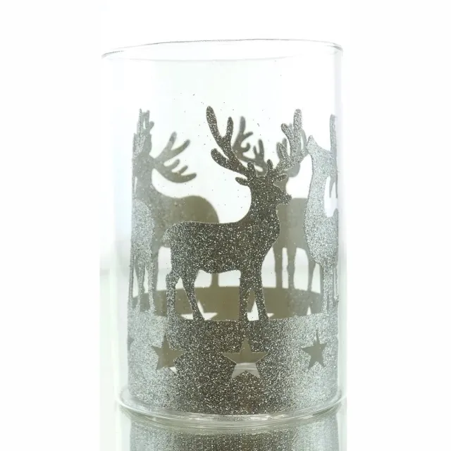 Scheulen kerstwindlicht herten champagne met glitter