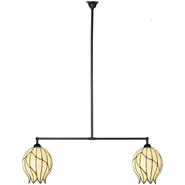Coloured by Art Tiffany T-lamp 2 lichts Nature Open - Art Deco Trade Zwart