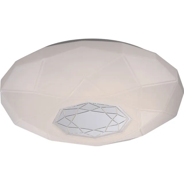 Globo Plafondlamp Woonkamerlamp Eetkamerlamp Slaapkamerlamp, gespiegeld wit decor, 1x LED 21W 1830Lm neutraal wit, DxH 40x10,5cm