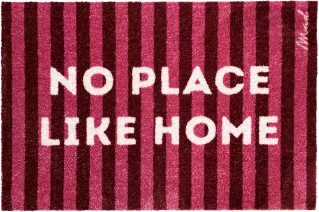 Mad About Mats Lou - deurmat - no place like home - schoonloop/scraper - wasbaar - 50x75cm roze