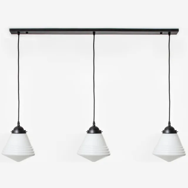 Coloured by Art 3 x Luxe School Small lampen aan plafondbalk Moonlight - Art Deco Trade Wit