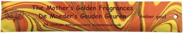 De Moeder's Gouden Geuren Wierook Amber Goud - De Moeders Gouden Geuren - 24 lange wierook stokjes Natuurzuivere Bloemenwierook