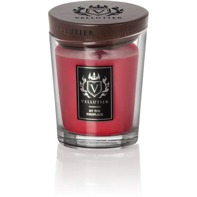 Vellutier Geurkaars Medium By the Fireplace - 12 cm / ø 9 cm Rood