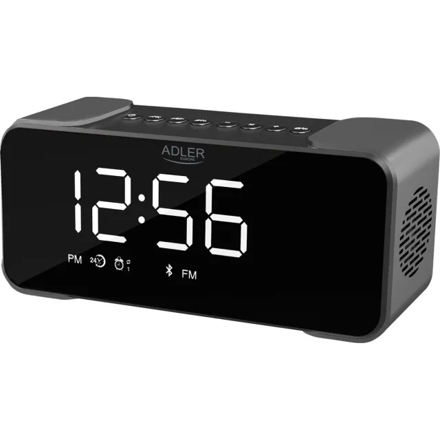 Adler 1190 - Zilverkleurige draadloze wekker met radio